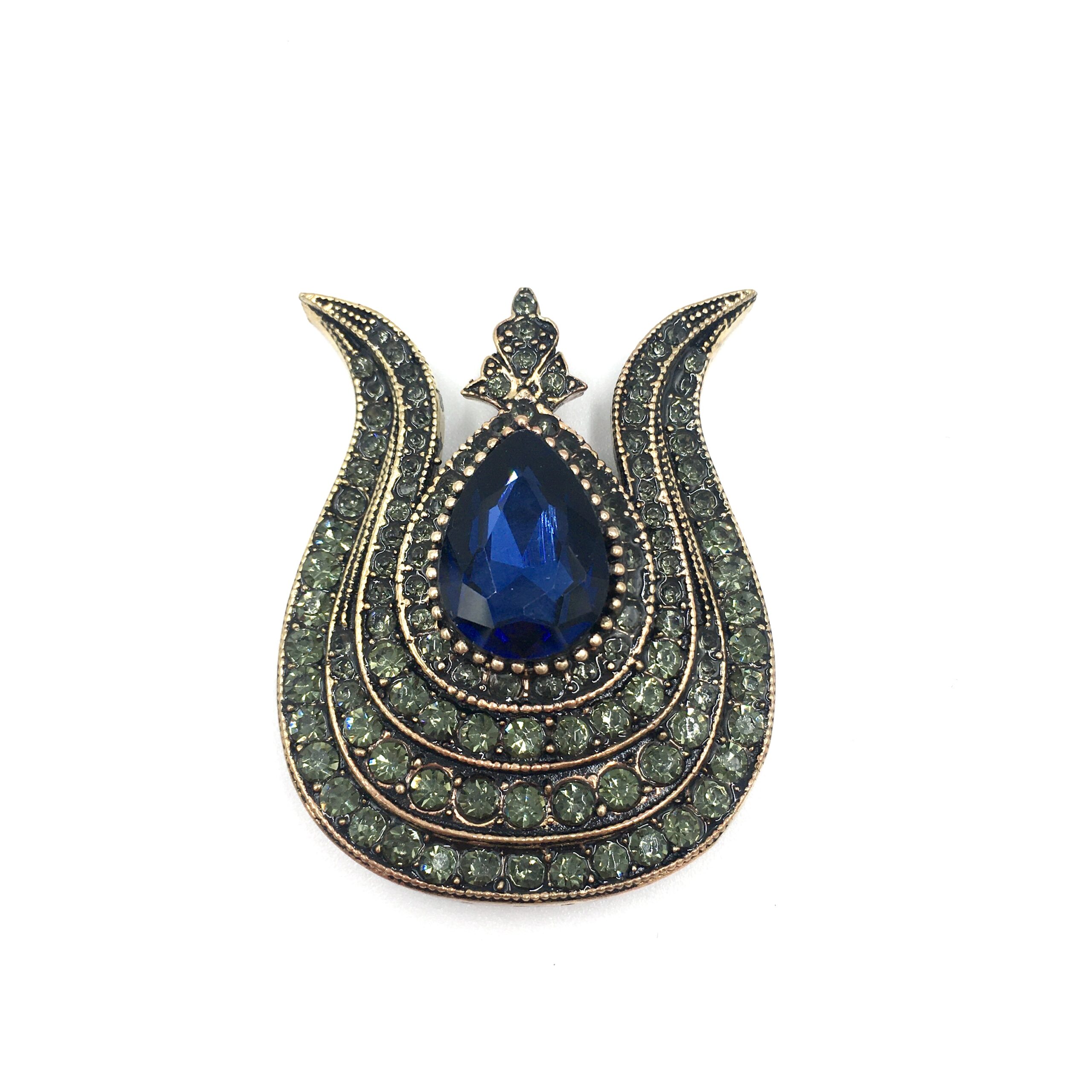 IMG_E2579 Safir Rengi Lale Otantik Broş - Görsel 1