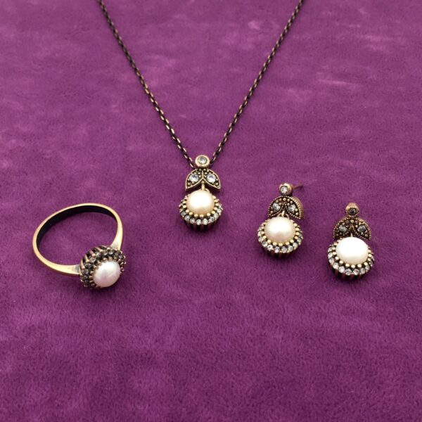 İnci Mini Zirkon Otantik Set
