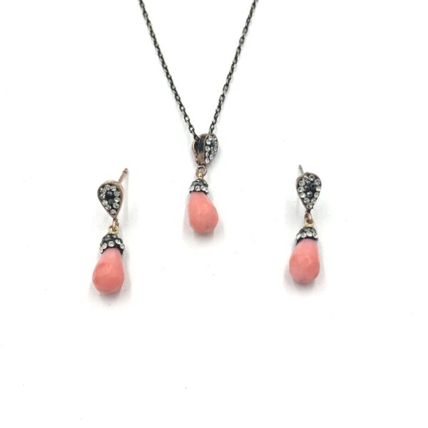 Mini Markazit Pembe Mercan Otantik Doğal Taş Set
