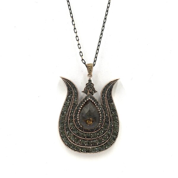 Lale Kahverengi Diamond Otantik Bronz Kolye