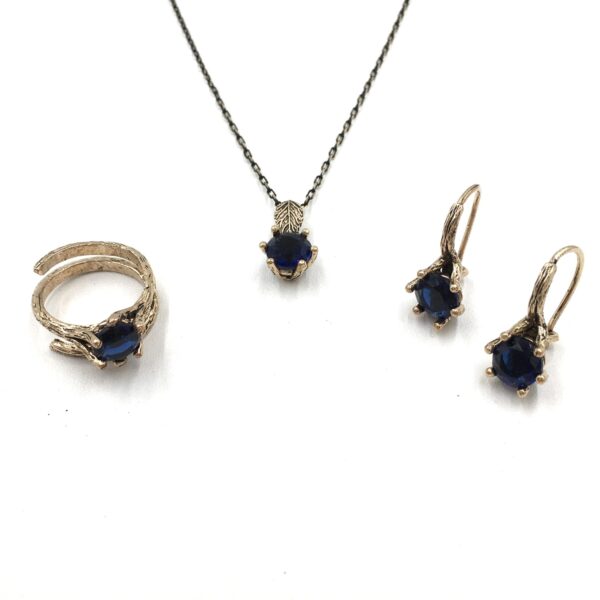 Ağaç Dalı Siyah Zirkon Otantik Set