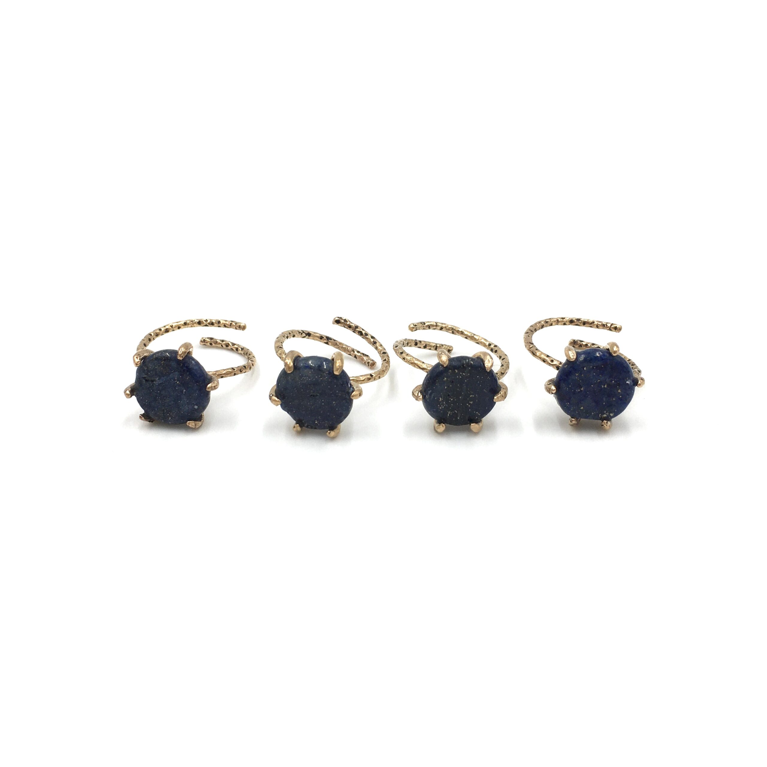 IMG_E3150 Lapis Taşı Mini Otantik Doğal Taş Bronz Yüzük - Görsel 2