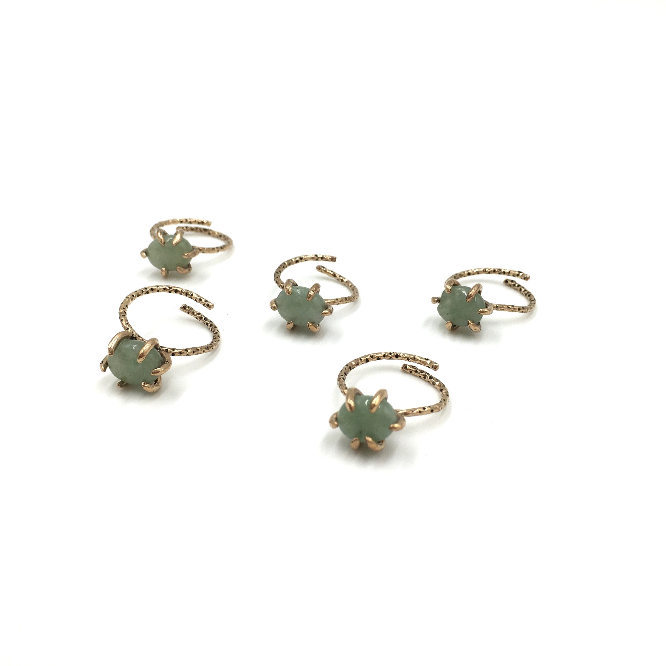 IMG_E3414 Aventurin Mini Otantik Doğal Taş Bronz Yüzük - Görsel 2