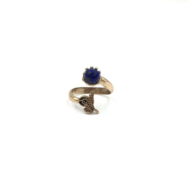Tuğra Lapis Mini Otantik Bronz Yüzük