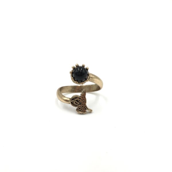 Tuğra Oniks Mini Otantik Bronz Yüzük