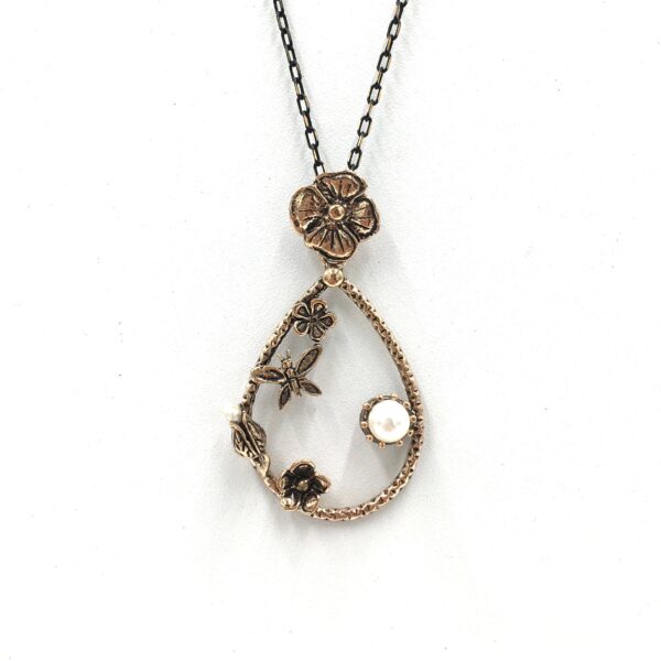 Damla İnci Otantik Bronz Kolye