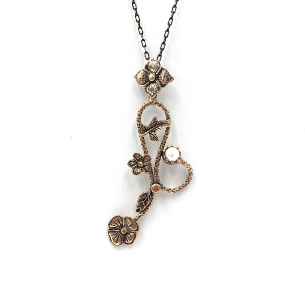 İnci Otantik Bronz Kolye