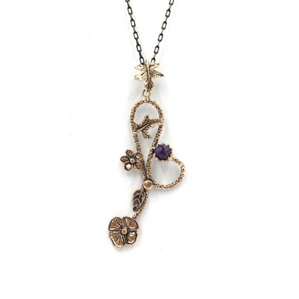 Ametist Otantik Bronz Kolye