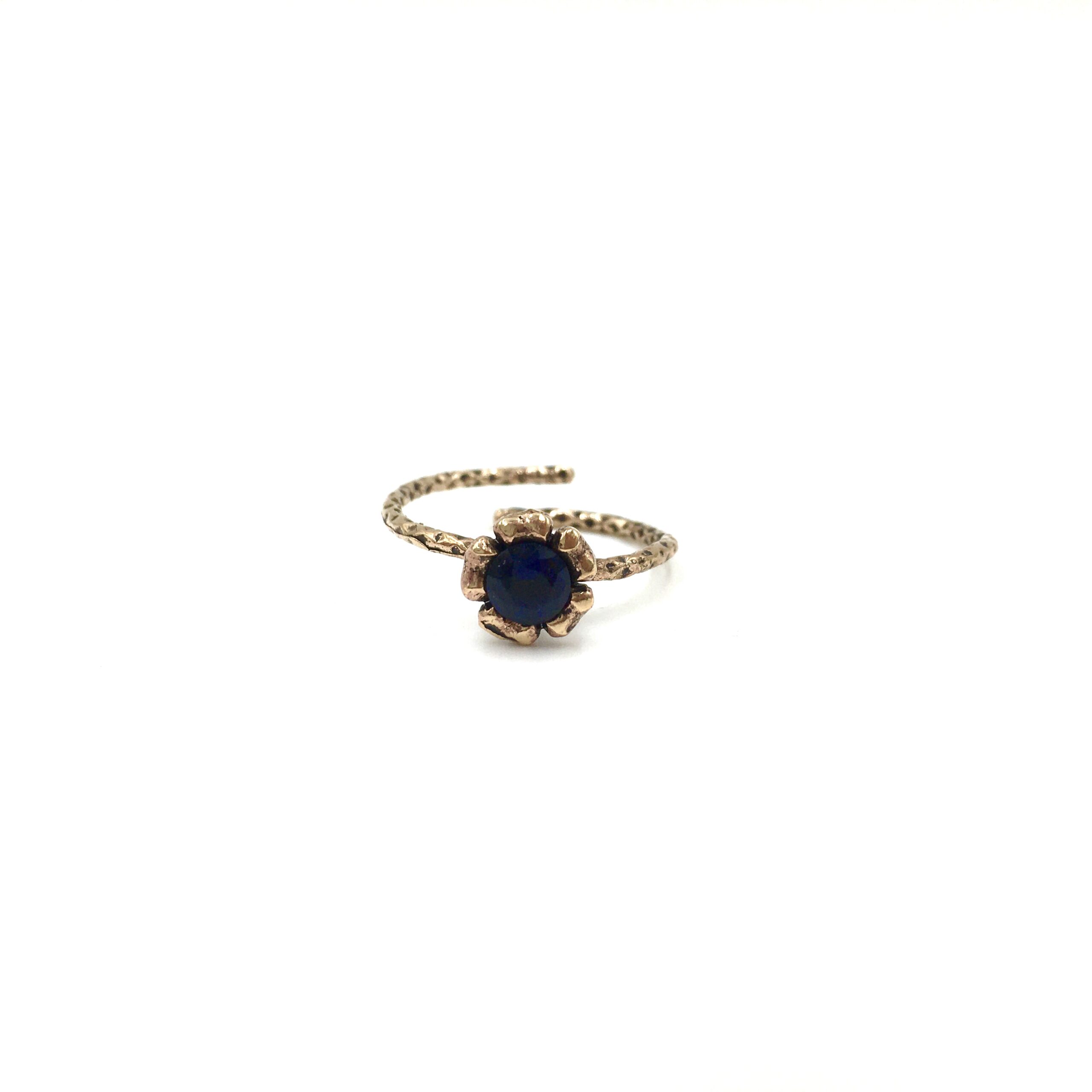 IMG_E4093 Otantik Safir Rengi Mini Bronz Yüzük - Görsel 1