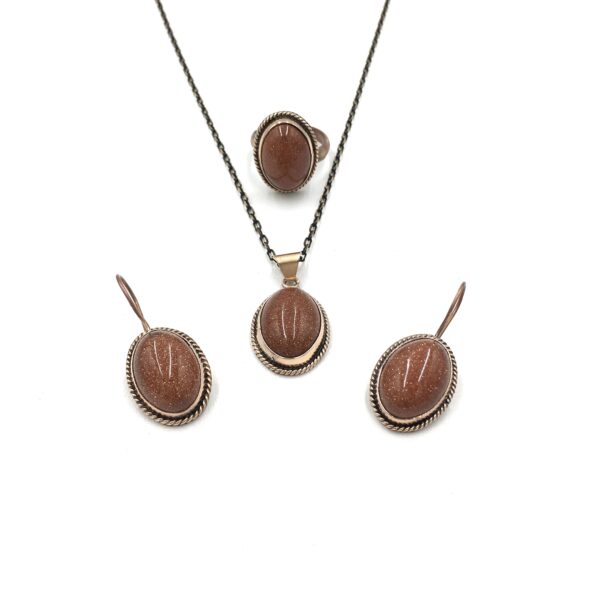 Kahverengi Yıldız Taşı Bronz Sıvama Doğal Taş Otantik Set