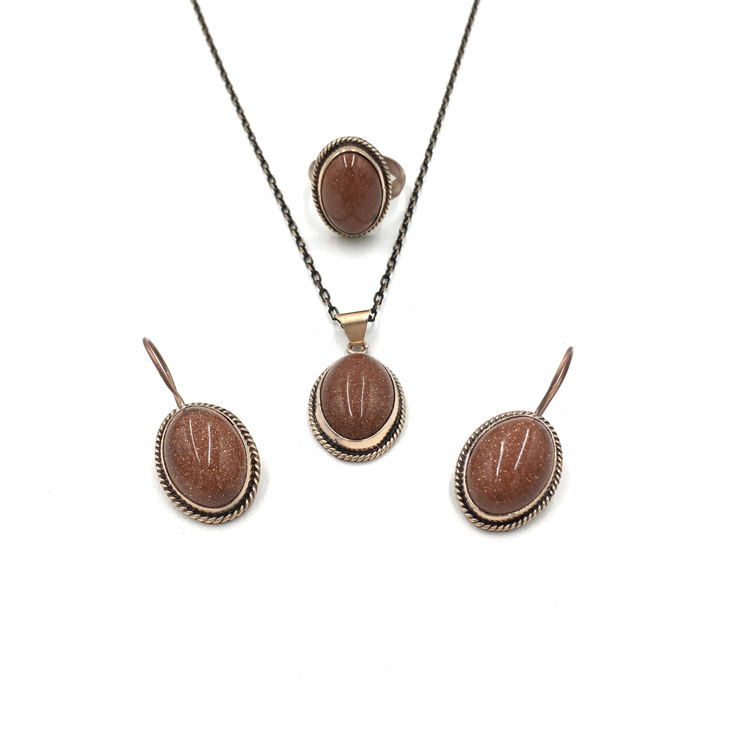 IMG_E4337 Kahverengi Yıldız Taşı Bronz Sıvama Doğal Taş Otantik Set - Görsel 1