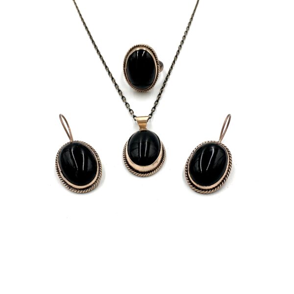 Oniks Bronz Sıvama Doğal Taş Otantik Set