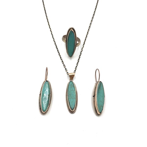 Turkuaz Bronz Sıvama Doğal Taş Otantik Set