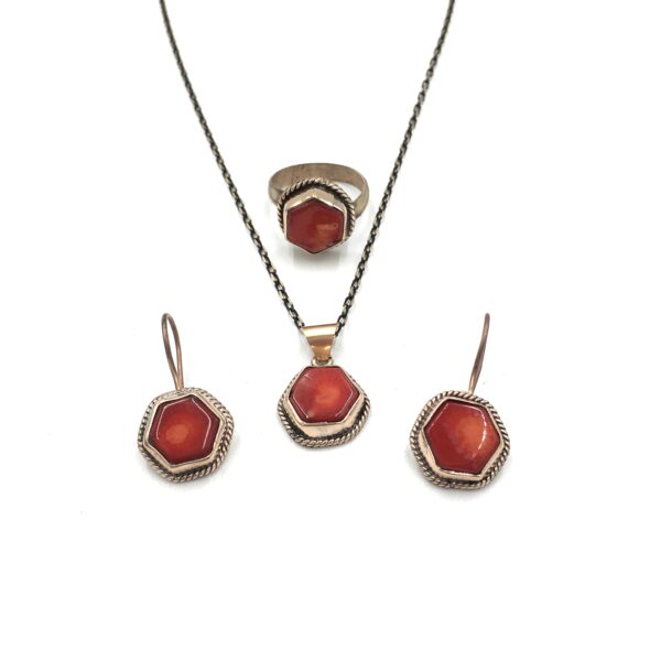 Mercan Bronz Sıvama Doğal Taş Otantik Set