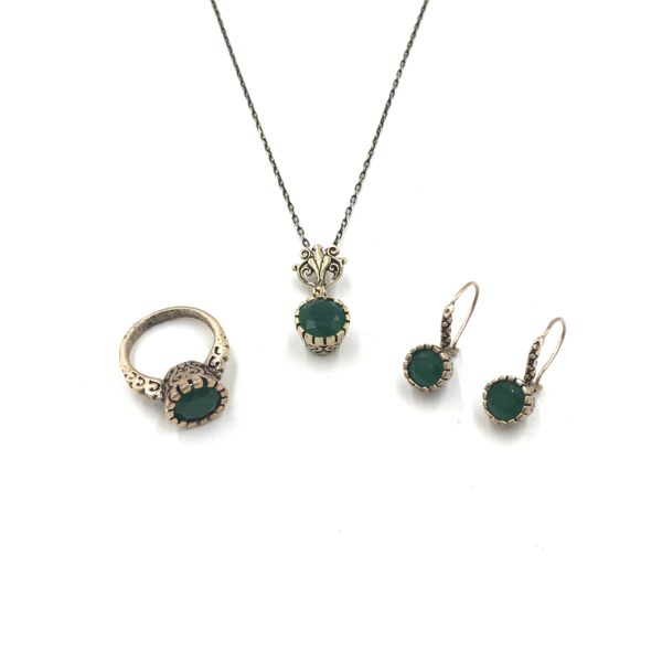 Otantik Tektaş Zümrüt Rengi Bronz Set