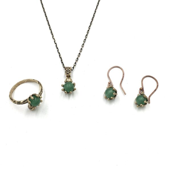 Mini Yeşil Akik Otantik Doğal Taş Set