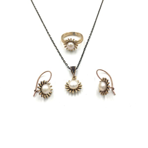 İnci Papatya Otantik Bronz Set