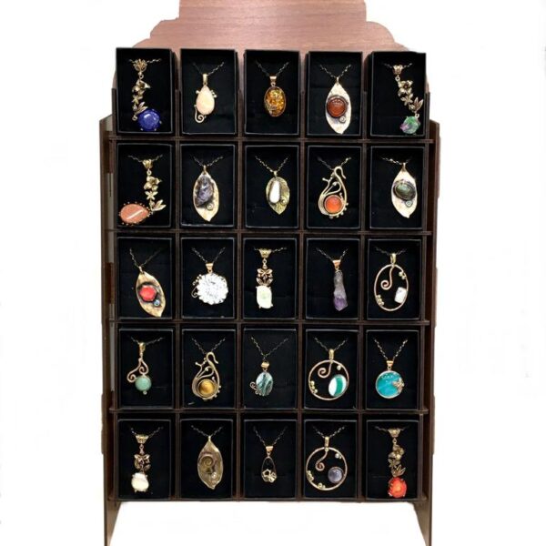 Karışık Bronz Doğal Taş Kolye Standı