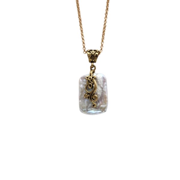 İnci Otantik Bronz Kolye