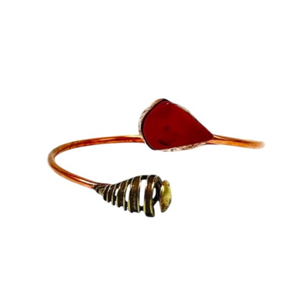 Mercan Doğal Taş Bakır Bileklik