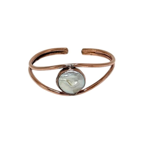 Barok İnci Doğal Taş Bakır Bileklik