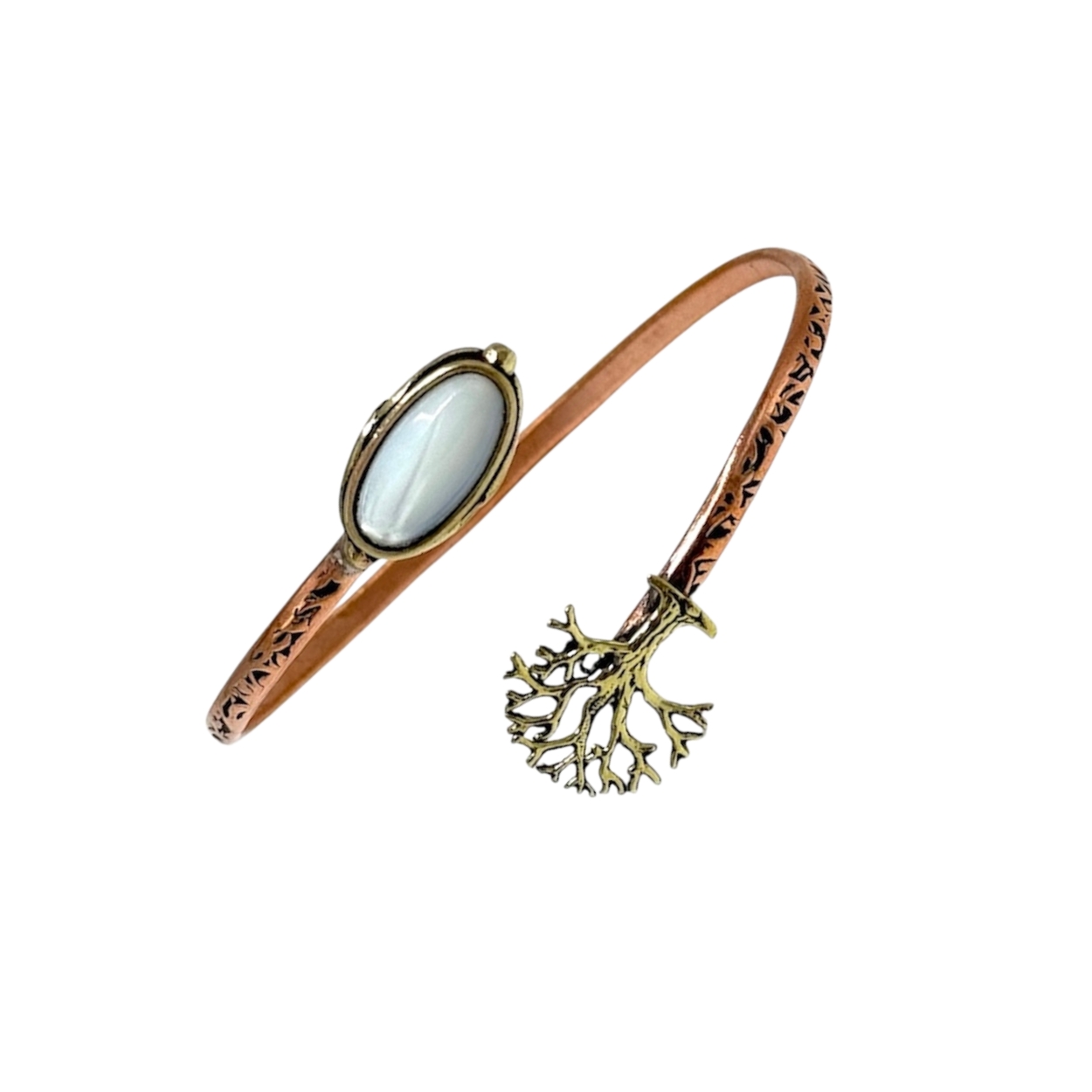 hayatsedef1 Hayat Ağacı Sedef Otantik Bakır Bileklik - Görsel 2