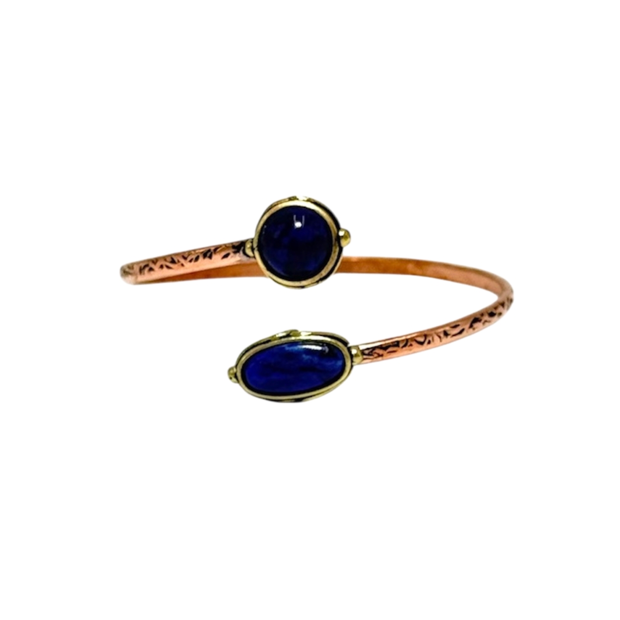 lapisbakır Lapis İkili Doğal Taş Bakır Bileklik - Görsel 1