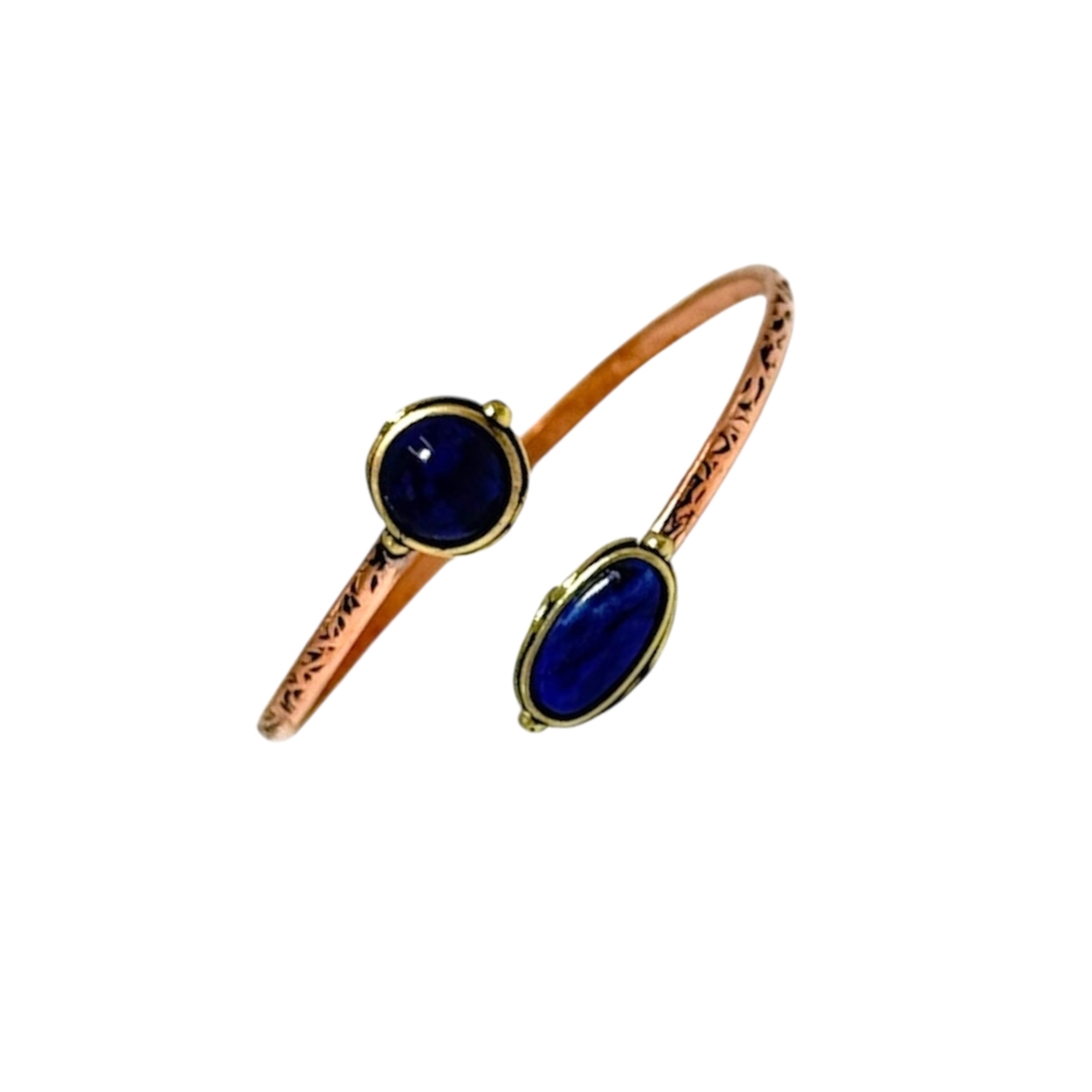 lapisbakır1 Lapis İkili Doğal Taş Bakır Bileklik - Görsel 2