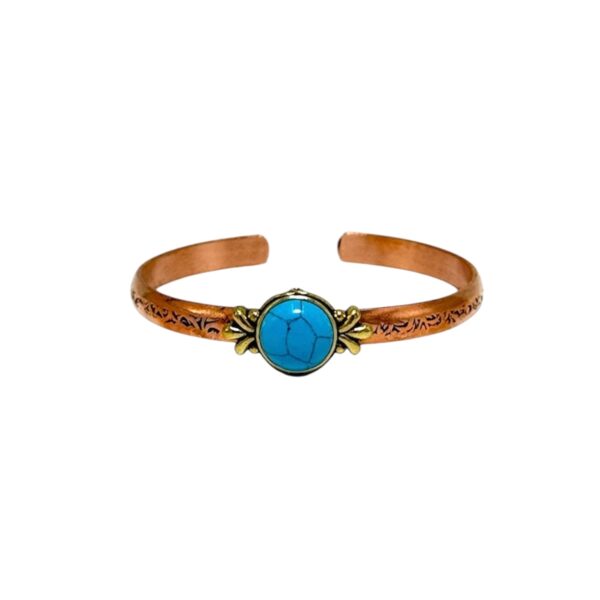 Turkuaz Doğal Taş Bakır Bileklik