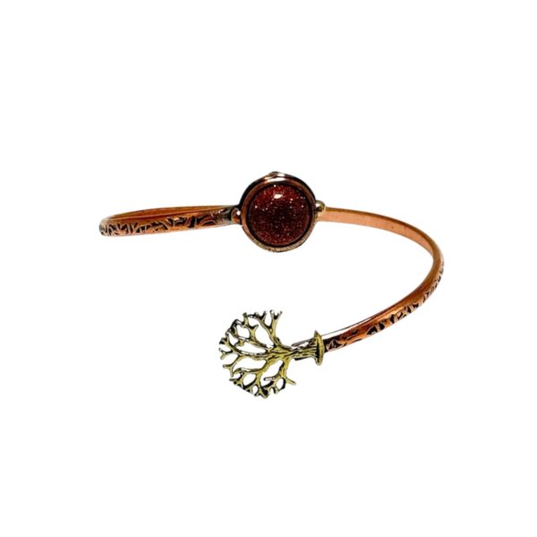 Hayat Ağacı Yıldız Taşı Otantik Bakır Bileklik
