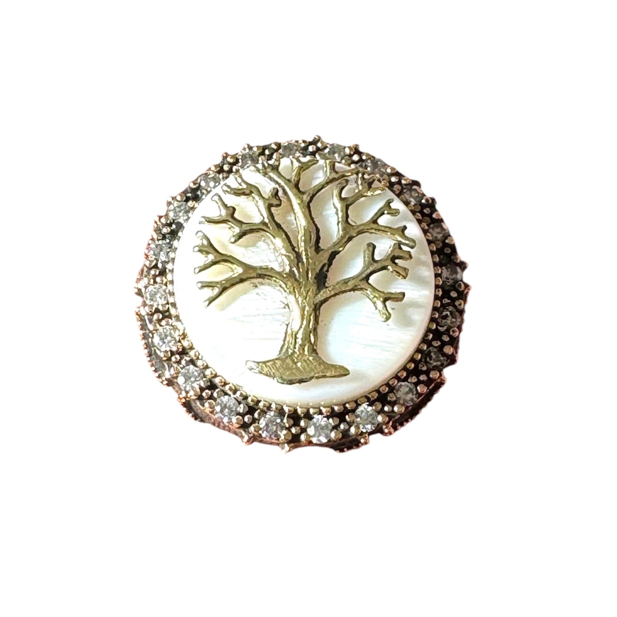 sedef y zirkon Hayat Ağacı Sedef Zirkon Taşlı Bronz Yüzük - Görsel 2