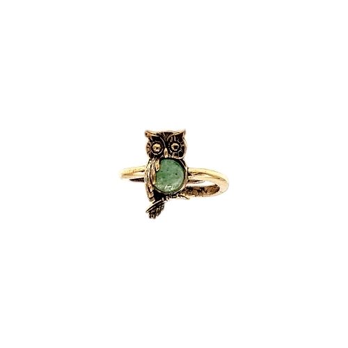 AventurinDoğalTaşBaykuşBronzYüzük Aventurin Doğal Taş Baykuş Bronz Yüzük - Görsel 4