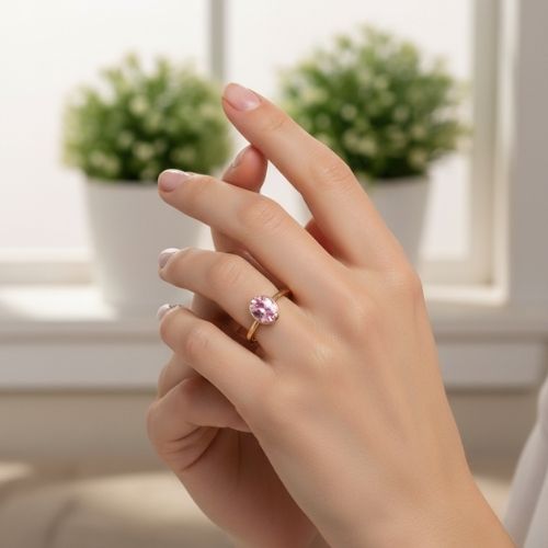 Pembe Kedi Gözü Otantik Bronz Yüzük
